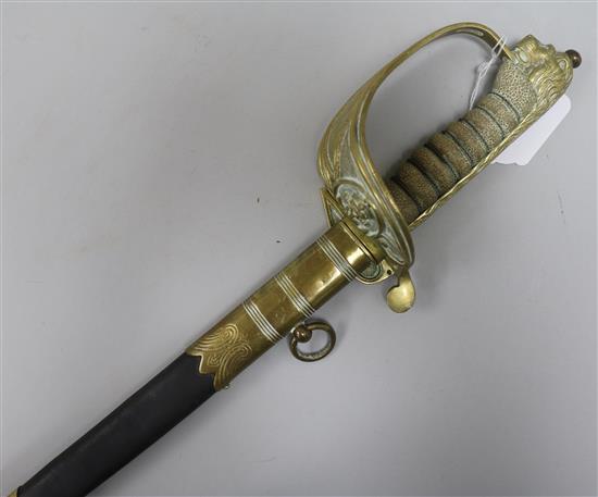 A World War II British Officers sword: H.W.Falkener
